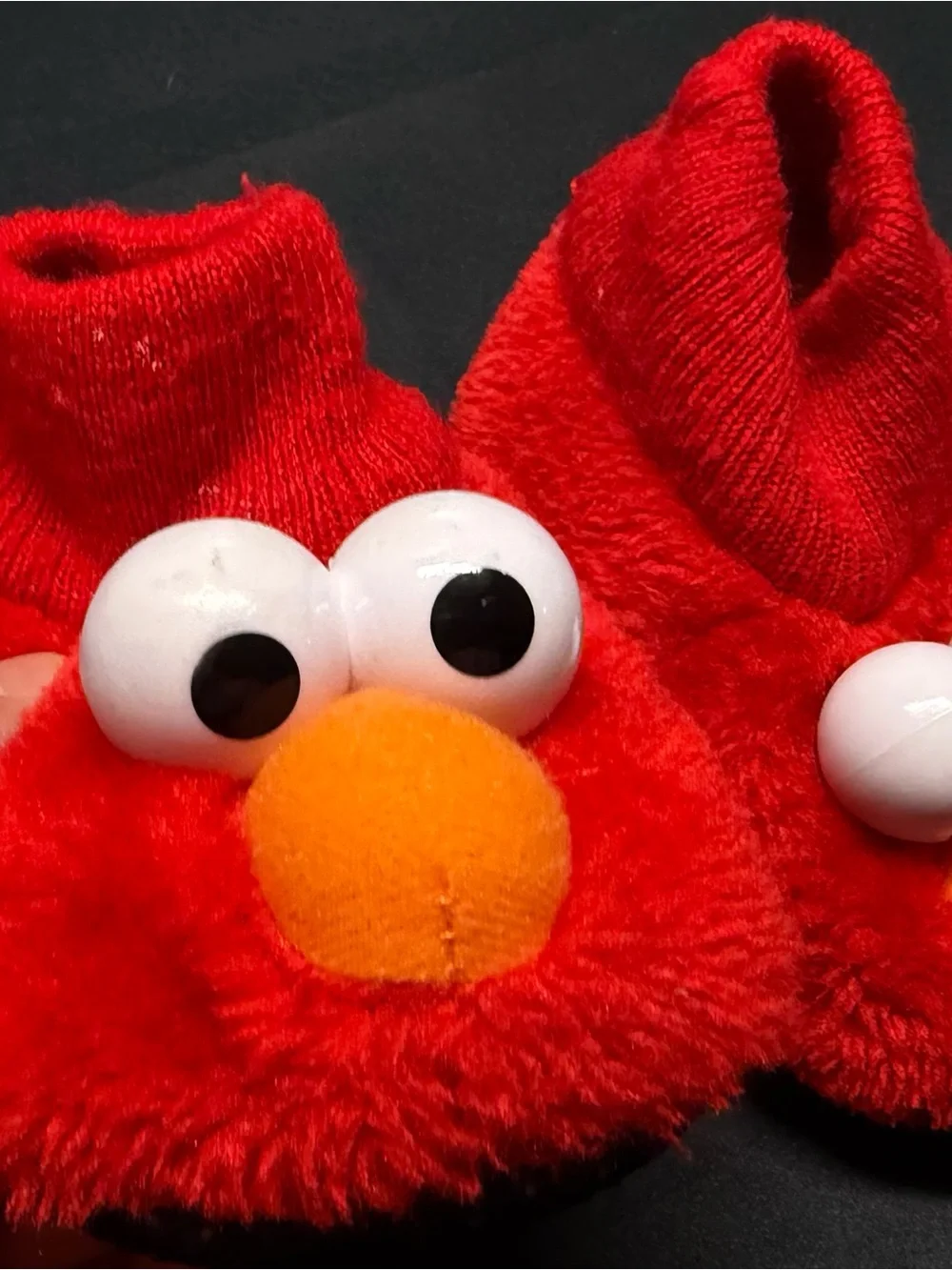 Kids Elmo-Inspired Red Plush Slip-On Shoes